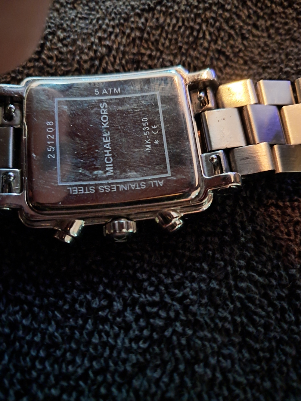 Michael Kors Silver-Tone Crystal Square Chronograph Watch - White Dial - Picture 2 of 3